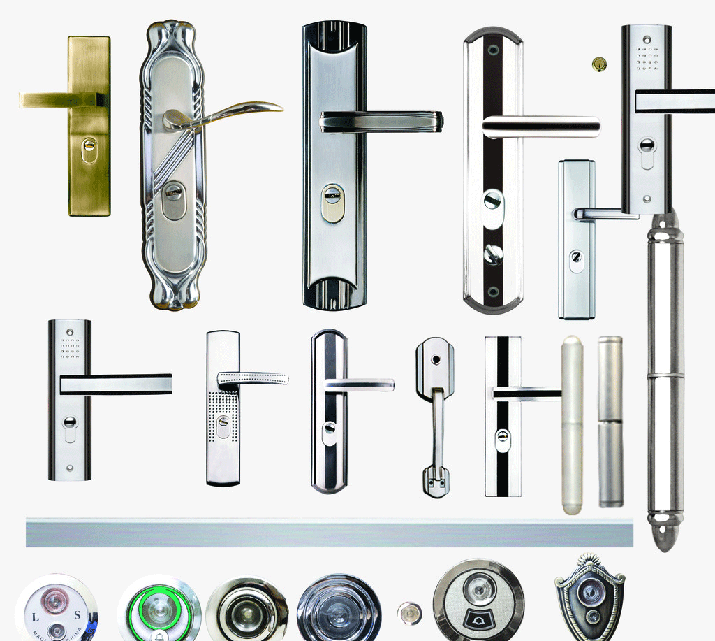 拉手、門鎖、觀察孔效果圖