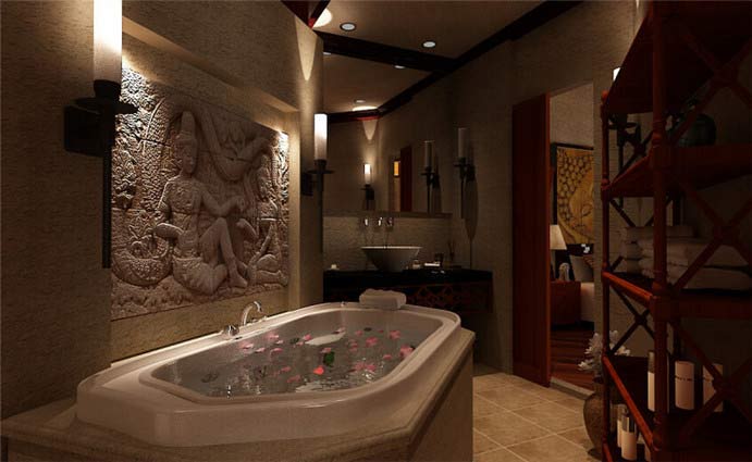 方體SPA會所浴池區域裝修設計案例效果圖
