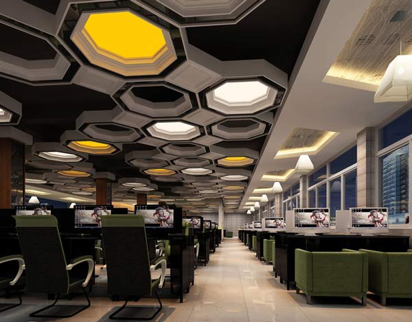 網咖通道裝修設計案例效果圖