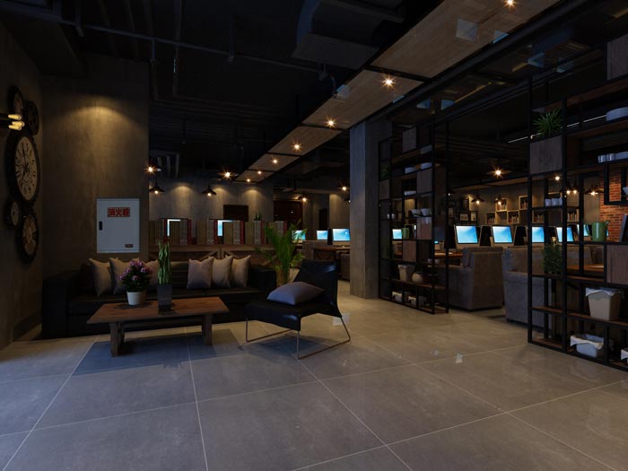 網咖休息區域裝修設計案例效果圖