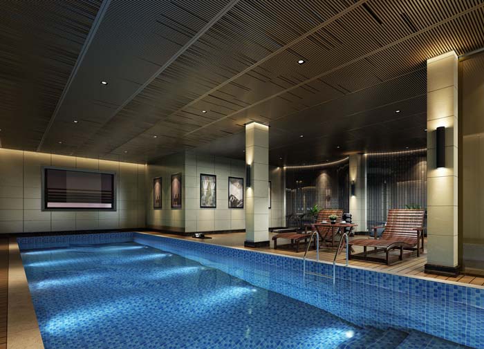 新古典別墅游泳室裝修設計案例效果圖