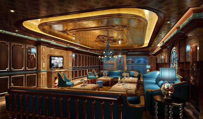 水上皇宮ktv豪華包廂裝修設計案例效果圖