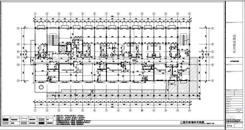 杭州精品酒店室內裝飾工程深化設計二層平面墻體開線圖