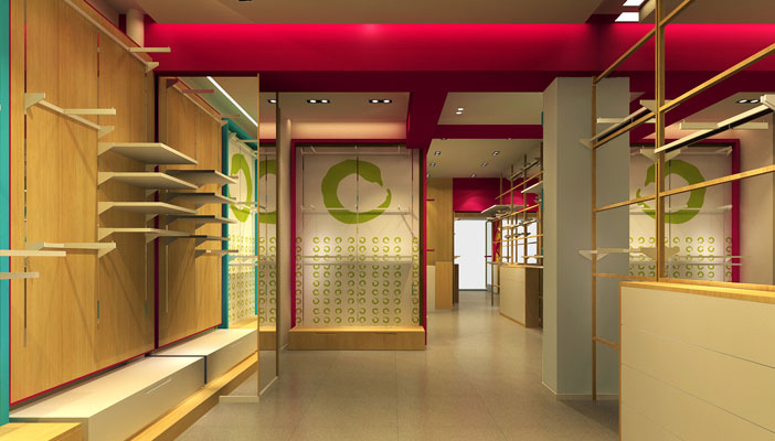 兒童服裝形象專賣店整體裝修設計案例效果圖