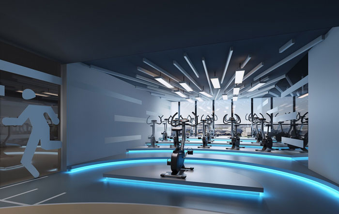 1000平方健身會所過道區(qū)域裝修設計案例效果圖