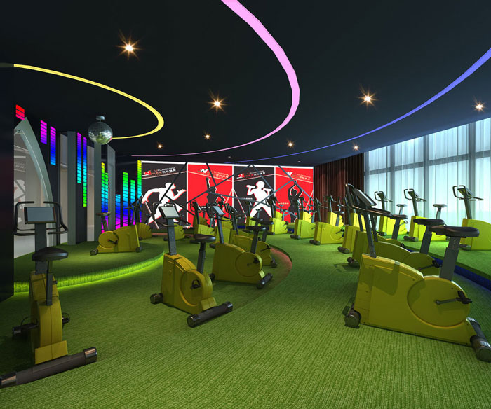 1700平方健身會所運動區域裝修設計案例效果圖