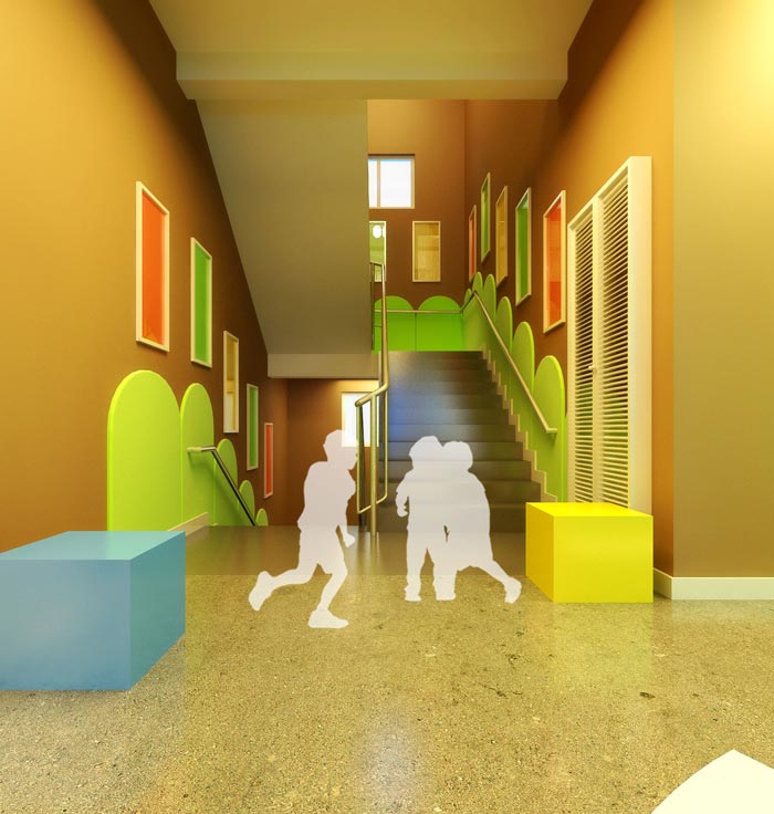 高端幼兒園樓梯玩耍區(qū)域裝修設(shè)計案例