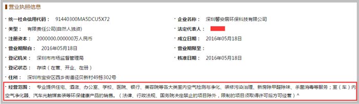 環保科技有限公司經營范圍截圖