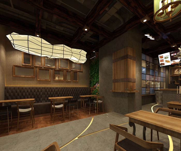 特色快餐店餐區(qū)裝修設計效果圖