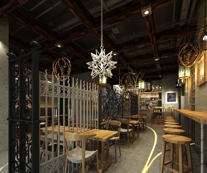 特色快餐店餐區(qū)裝修設計效果圖