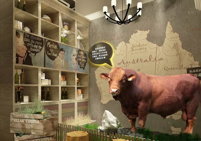 西餐廳墻畫裝修設計效果圖