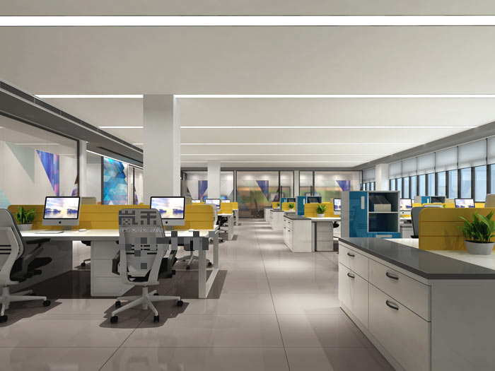 led廠家辦公室裝修設計案例效果圖