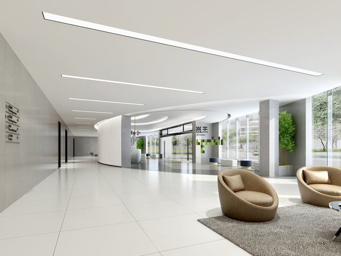 艾森醫藥辦公室大廳裝修設計效果圖