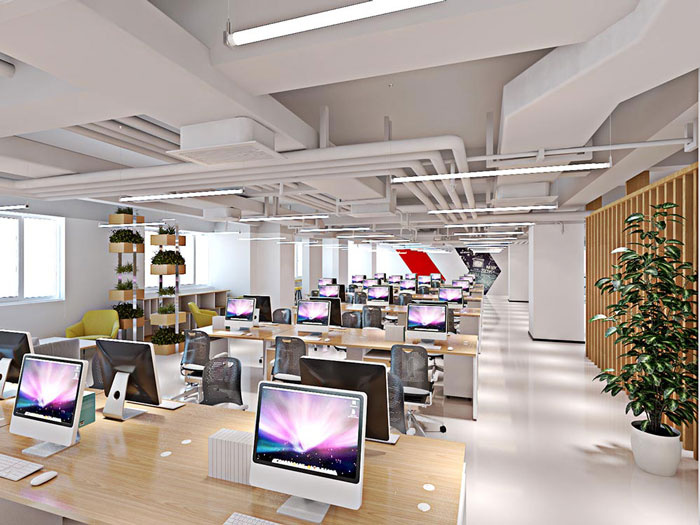 網絡科技公司辦公室辦公區裝修設計效果圖
