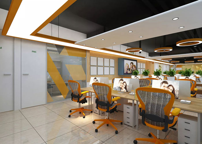 能源科技公司辦公室辦公區裝修設計效果圖