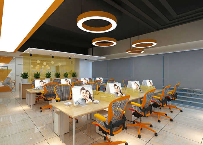 能源科技公司辦公室辦公區裝修設計效果圖