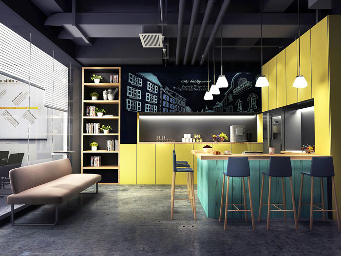 輕工業(yè)風(fēng)格辦公室茶水間裝修設(shè)計(jì)效果圖