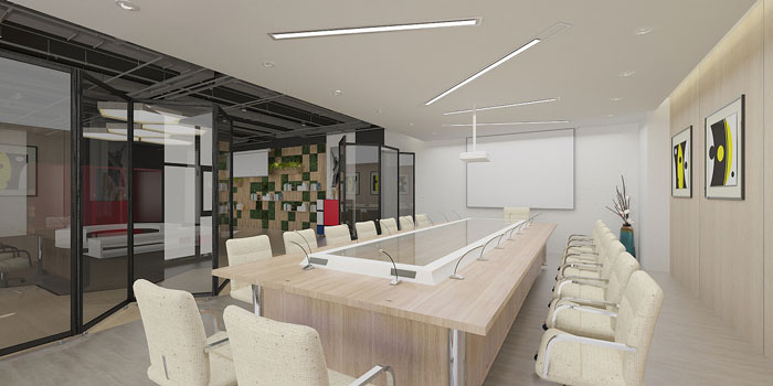 新辦公室大會議室裝修設(shè)計(jì)效果圖