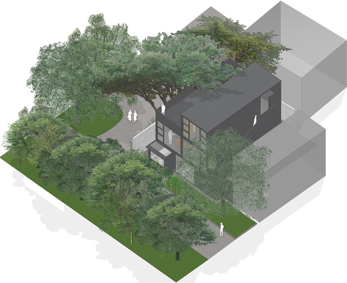 家庭辦公室裝修設計軸測圖