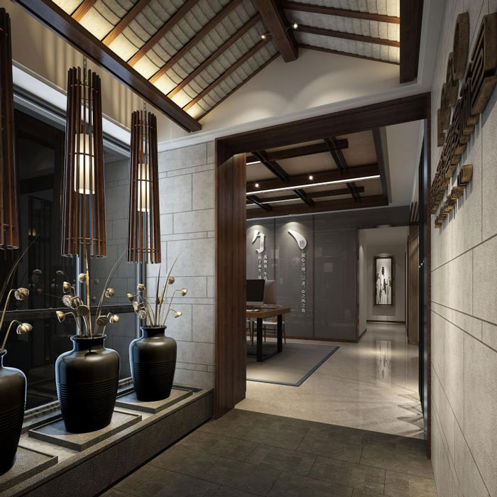 杭州蕭山辦公室進門區裝修設計效果圖