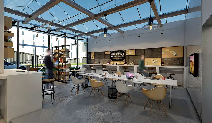 創客空間辦公室辦公區裝修設計效果圖