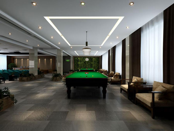 杭州余杭辦公樓臺球區裝修設計效果圖