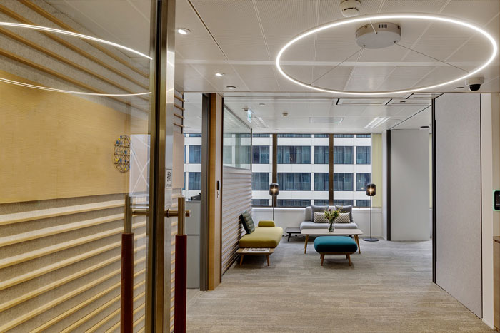 金融理財公司辦公室進門區裝修設計效果圖