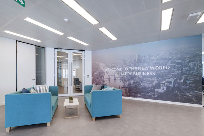 互聯網金融公司辦公室接待區裝修設計效果圖