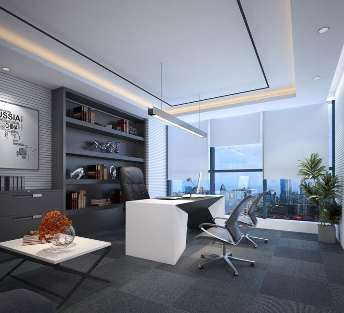 杭州打鐵關總經理辦公室裝修設計效果圖