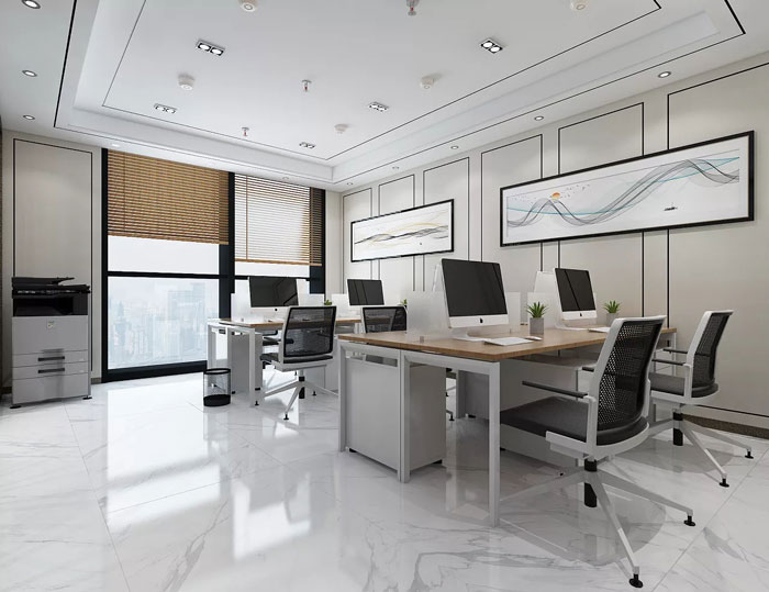 新中式辦公室辦公區(qū)裝修設計效果圖