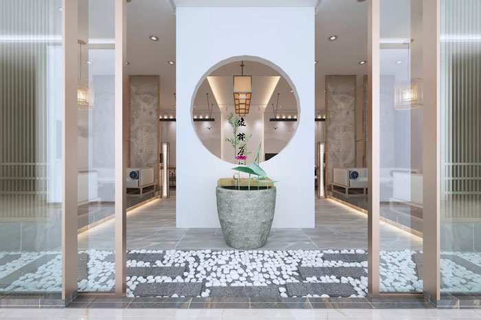 中式辦公室進門區設計方案