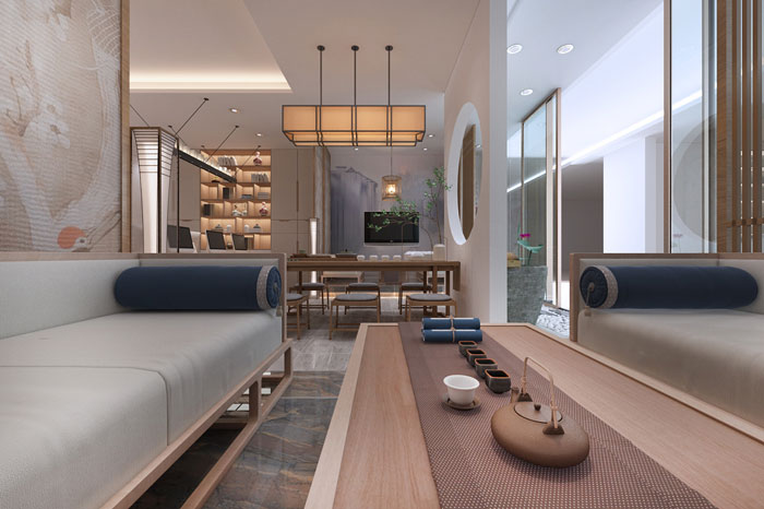 中式辦公室接待區設計方案