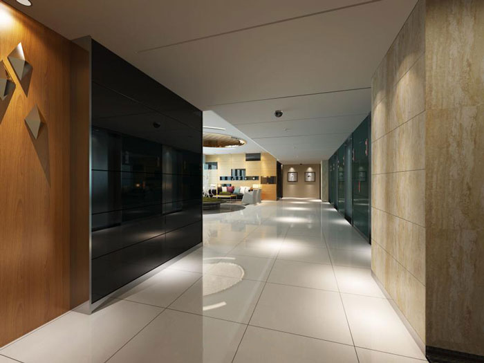 杭州桐廬辦公樓進門區裝修設計效果圖