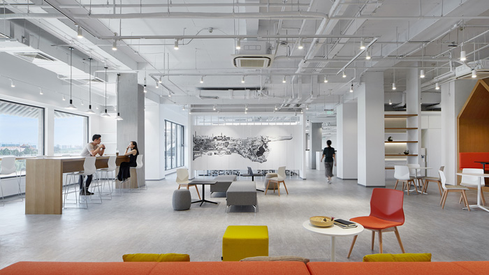 科技辦公樓共享開放區裝修設計效果圖