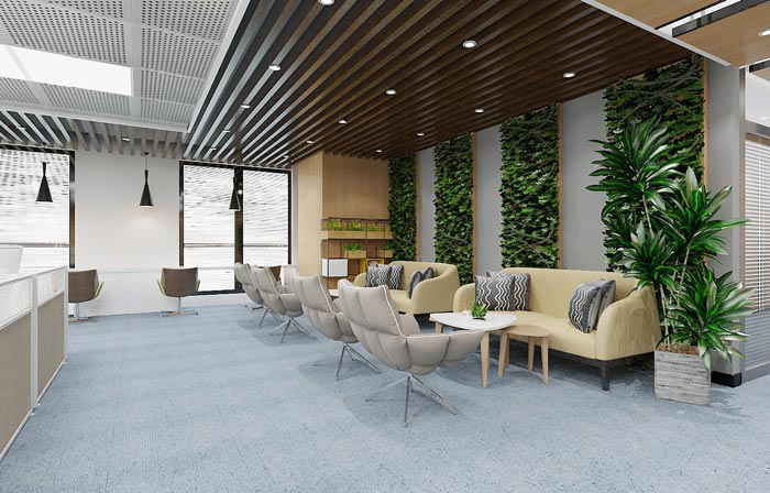 金融公司接待區(qū)裝潢裝飾設計效果圖