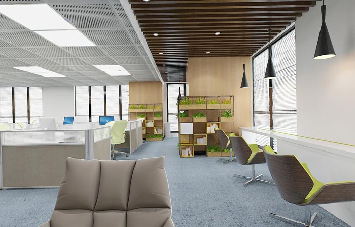 金融公司辦公區(qū)裝潢裝飾設計效果圖