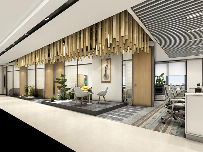 集團公司辦公室過道裝修設計效果圖