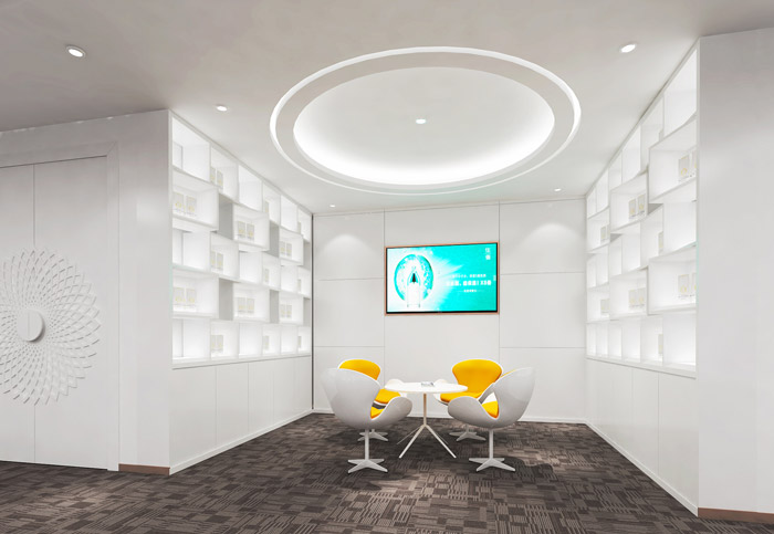 化妝品辦公室接待區裝修設計效果圖