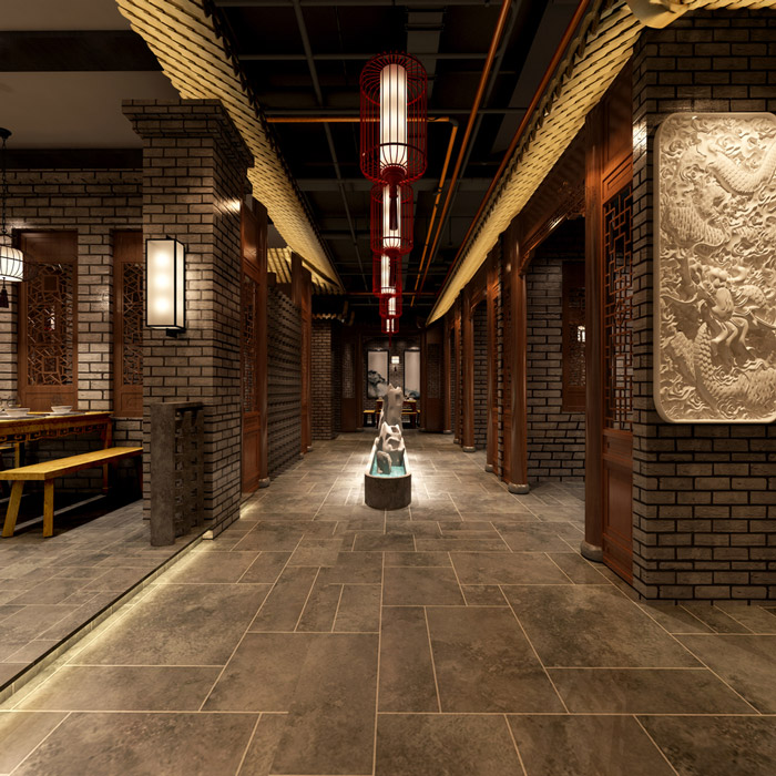 火鍋店過道裝修設計效果圖