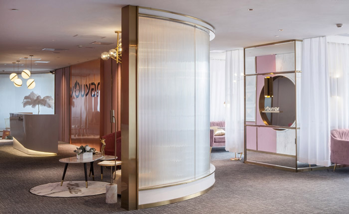 化妝品公司辦公室過道裝修設計效果圖