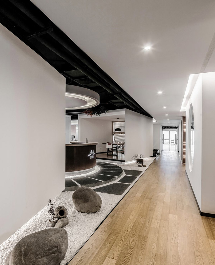 茶業公司辦公室進門區裝修設計方案