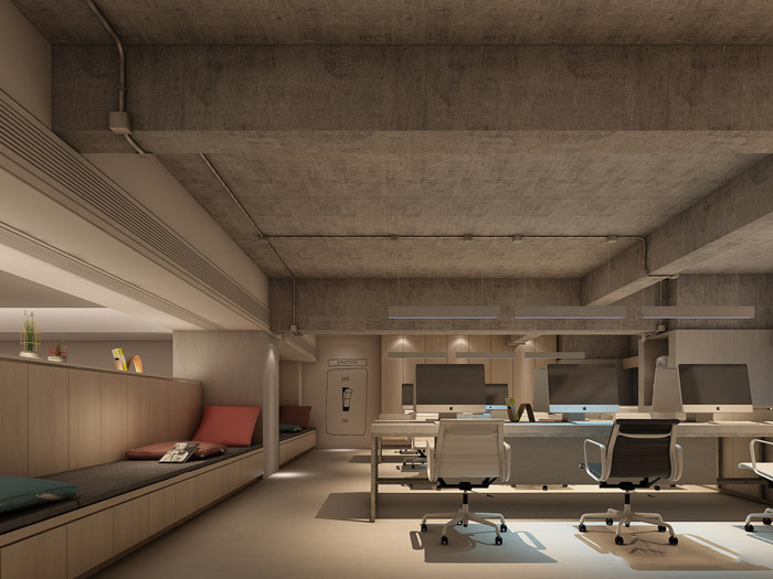 新中式辦公室辦公區設計裝修效果圖