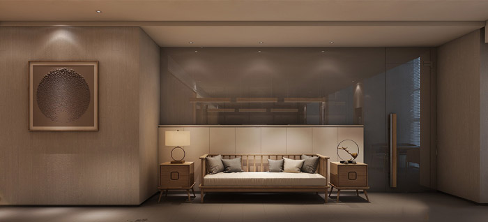 新中式辦公室休息區設計裝修效果圖