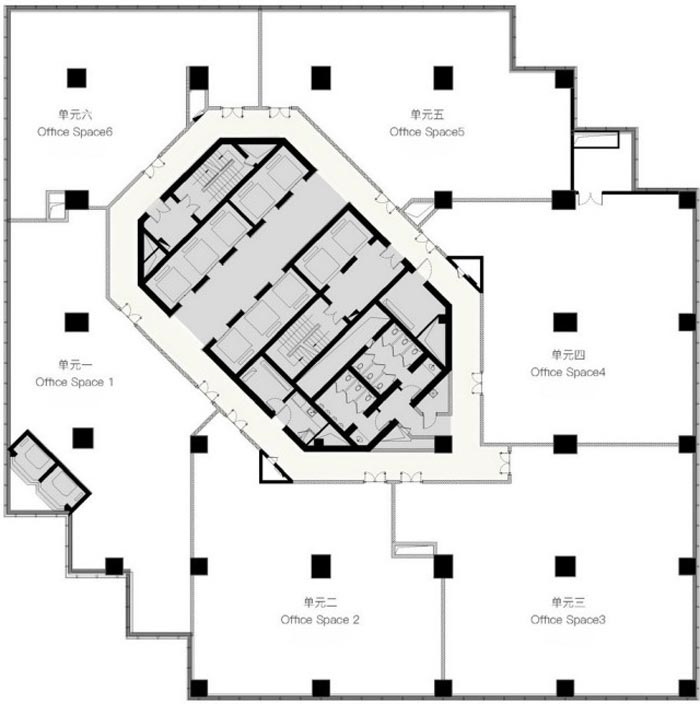 上海寶鋼辦公樓設計平面圖