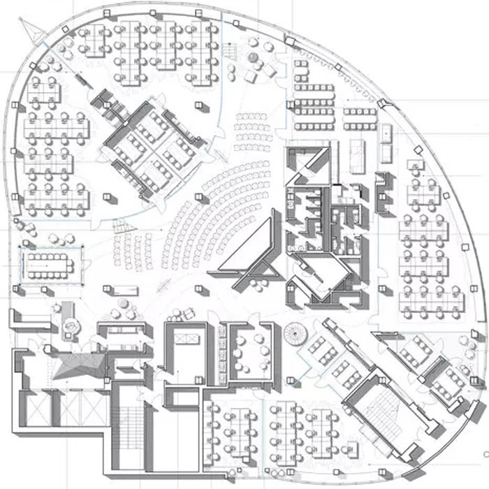 二(2)層辦公樓一層平面圖