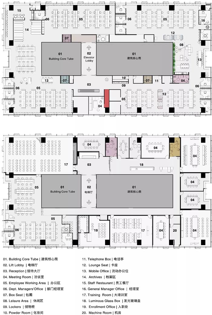 8000平方辦公樓設計平面圖