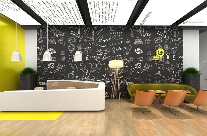 企業(yè)孵化器前臺裝修設(shè)計(jì)效果圖