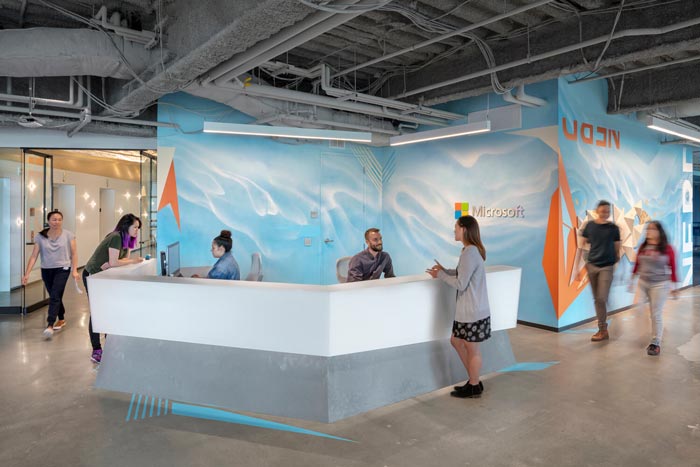 微軟研發中心前臺裝修設計效果圖